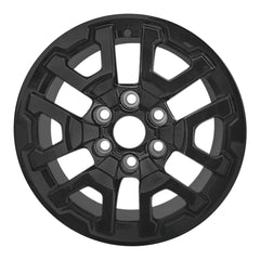 17-inch Ford Bronco OEM wheel ALY00466U45. Black rim front view.