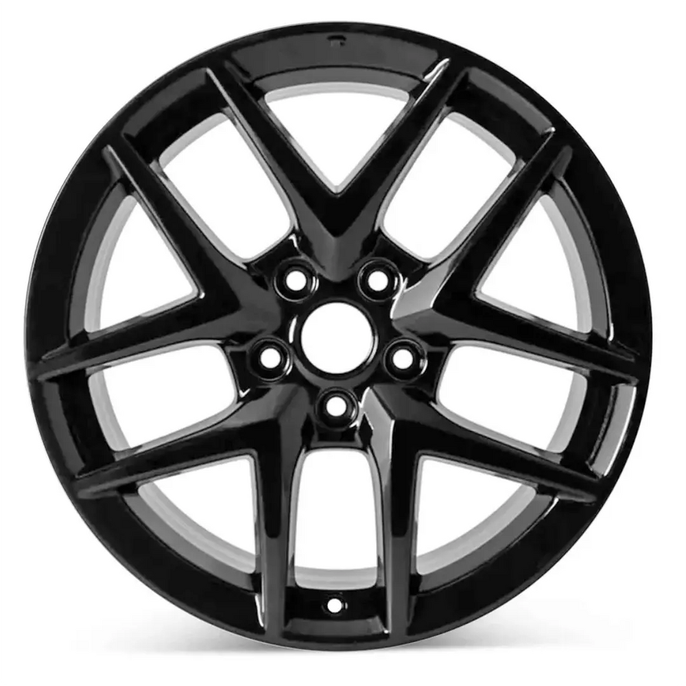 Front view of a Gloss Black 18x8" Honda Civic wheel replacement 2022-2023 replica rim ALY95301U45N, 42700T20A71