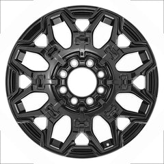 22-inch Hummer EV OEM wheel ALY14094U45. Black rim front view.
