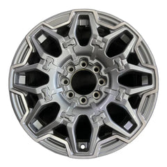22-inch Hummer EV OEM wheel ALY14094U90. Polished Charcoal rim front view.