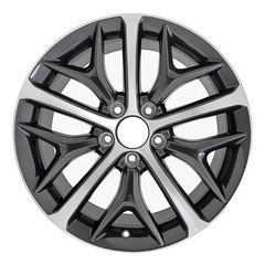 18-inch Honda Civic OEM wheel ALY63163U30. Charcoal rim front view.