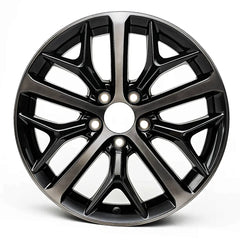 18-inch Honda Civic OEM wheel ALY63163U46. Gloss Black with Tinted Machined face rim front view.
