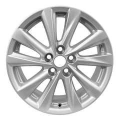 16-inch Toyota Corolla OEM wheel ALY69301U20. Silver rim front view.