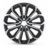 Front view of a 17 Toyota Corolla wheel replacement 2014-2016 Machined Black replica rim ALY75152U45N 4261102F80