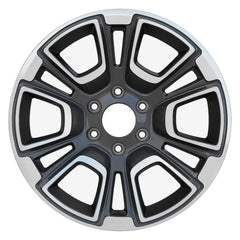 18-inch Jeep Wagoneer OEM wheel ALY09295U90. Polished face charcoal rim front view.