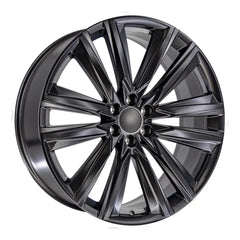 Side view of a 26x10 Satin Matte Black wheel replacement for Cadillac Escalade replica rim 9511083