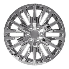 Front view of a 22x9 Chrome wheel replacement for Cadillac Escalade replica rim 9511414