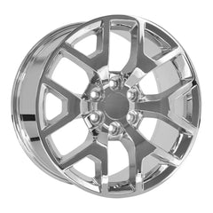 Angle view of a 20" Chrome Honeycomb wheel replacement for GMC Chevy trucks. Replica Rim 9471186
