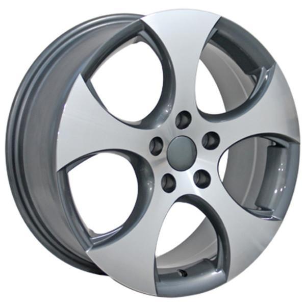 17" Machined Gunmetal wheel replacement for Volkswagen VW GTI 2006-2017. Replica Rim 9457431