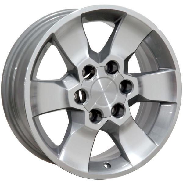17" Machined Silver wheel replacement for Toyota Tacoma 2001-2017. Replica Rim 9491327