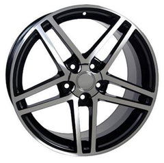 18" Black Machined wheel replacement for Chevy Corvette 1988-1996. Replica Rim 5910239
