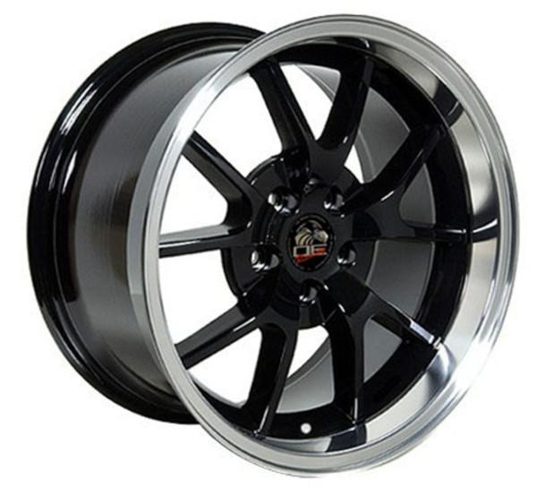 18" Black Machined wheel replacement for Ford Mustang 1994-2004. Replica Rim 8181973
