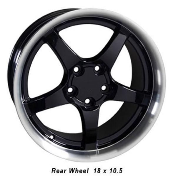 18" Black Machined wheel replacement for Pontiac Firebird 1993-2002. Replica Rim 5910212