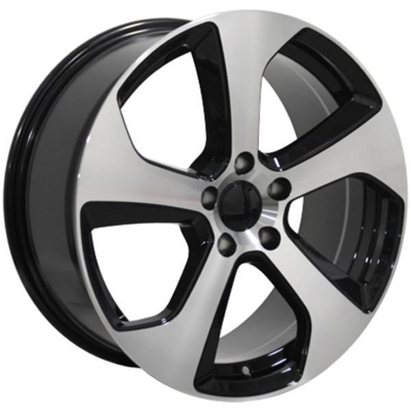 18" Black Machined wheel replacement for Volkswagen VW GTI 2006-2017. Replica Rim 9472098