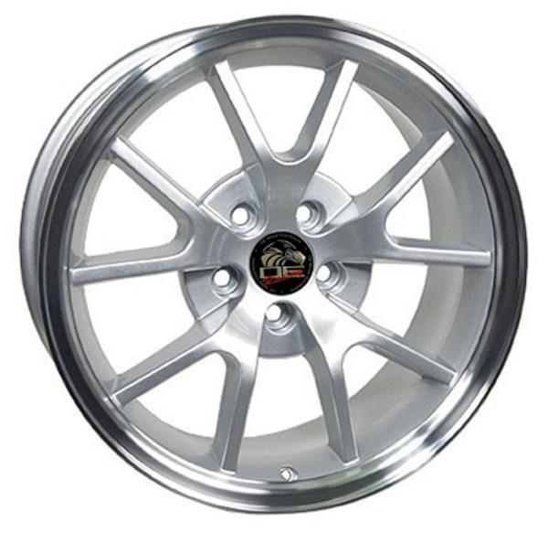 18" Silver Machined wheel replacement for Ford Mustang 1994-2004. Replica Rim 8181975