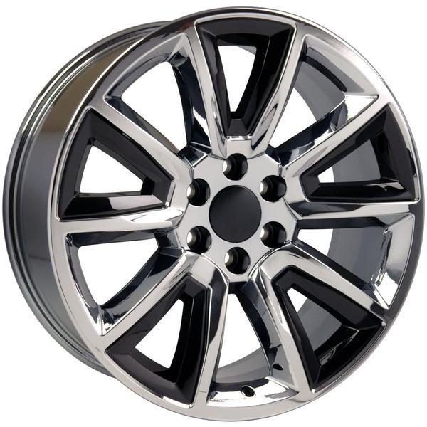 20" Chrome Black Inserts wheel replacement for Chevy Blazer 1992-1994. Replica Rim 9505984
