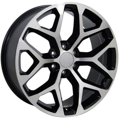 22" Black Machined wheel replacement for Chevy C2500 1988-2000. Replica Rim 9489811