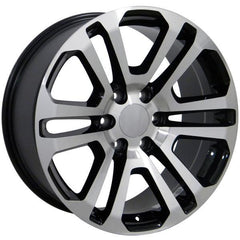 22" Black Machined wheel replacement for Chevy C2500 1988-2000. Replica Rim 9489817