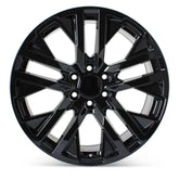 Front view of the 22x9" GM Trucks wheel replacement 2015-2022 Black replica rim ALY05903U45N, 84570333
