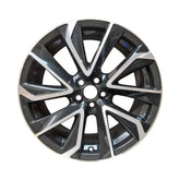 Front view of an 18" Toyota Camry wheel replacement 2019-2021 Machined Charcoal replica rim 75236 part 261112E10