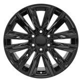 Front view of a 20x9 Black wheel replacement for Cadillac Escalade replica rim 9510949