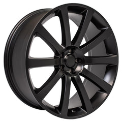 Angle view of a 22x9 Machined Black wheel replacement for Chrysler 300 replica rim 9457551