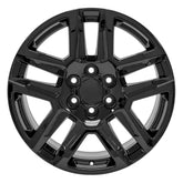 Front view of a 20x9 Black wheel replacement for Chevy Silverado replica rim 9511033