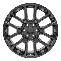 Front view of a 22x9 Black wheel replacement for Chevy Suburban replica rim 9510988