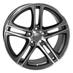 Front view of a 18x8 Machined Gunmetal wheel replacement for Audi Volkswagen replica rim 5910063