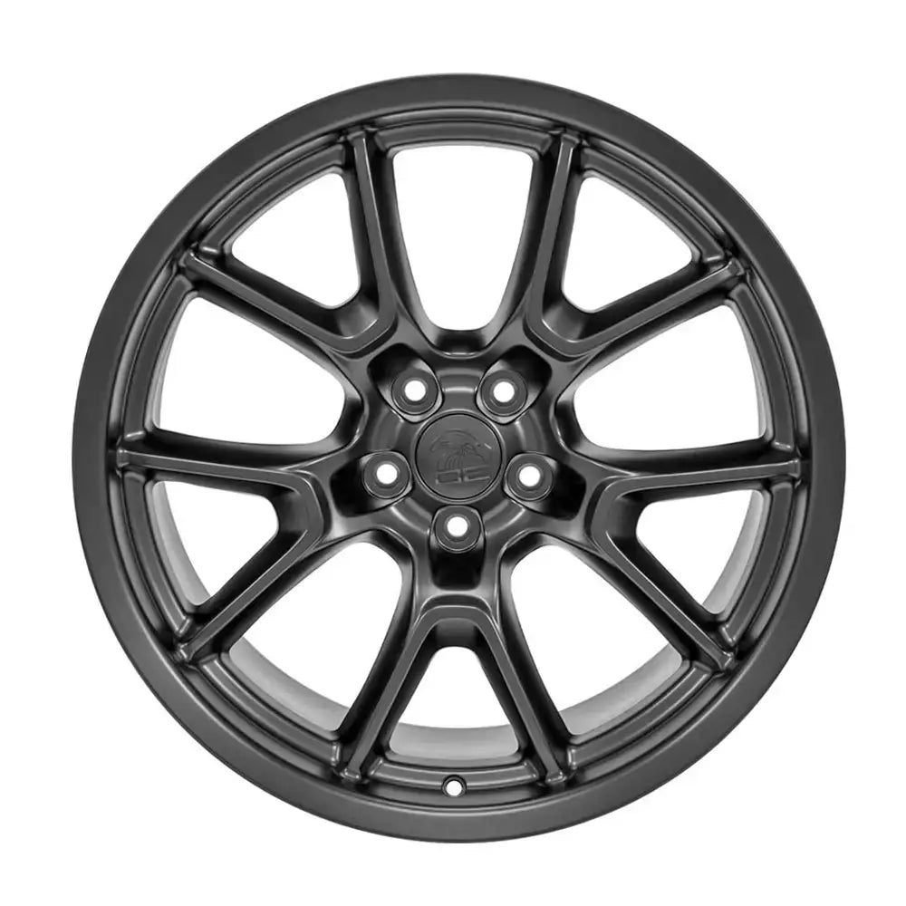 Front view of a 22x9.5 Black wheel replacement for Cadillac Escalade replica rim 9511077