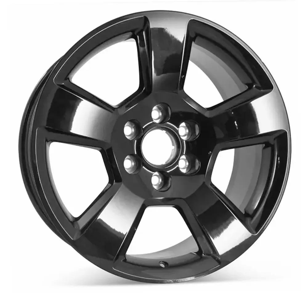 Angle view of the 20x9" Black Chevy Trucks wheel replacement 2014-2020 replica rim ALY05652U46N, 20937764