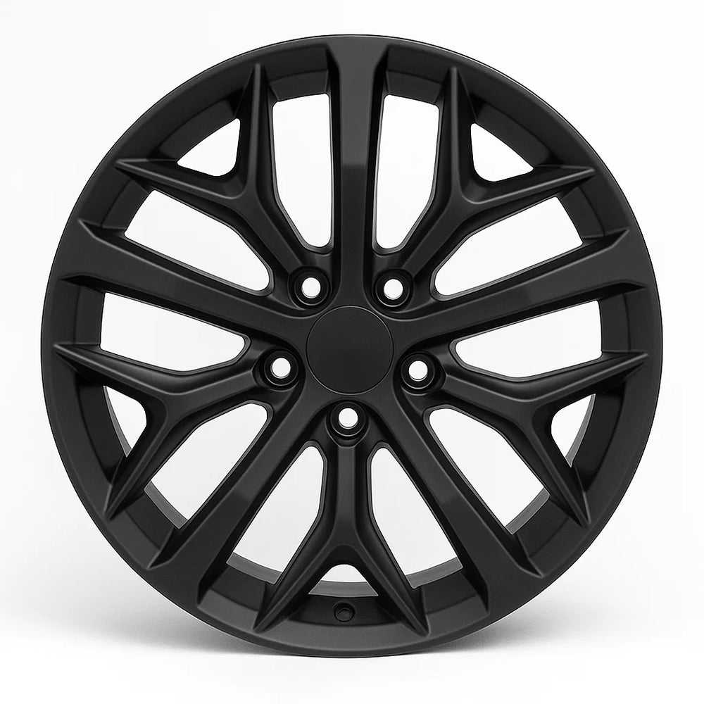 18-inch Honda Civic OEM wheel ALY63163U45. Satin Black rim front view.