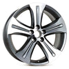 Angle view of the 19x7.5" Toyota Highlander wheel replacement machined charcoal 2008-2013 replica rim ALY69536U10N, 426110E160