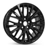 Angle view of an 18" Toyota Camry wheel replacement 2018-2021 all Gloss Black replica rim ALY75221U46N 426110E610