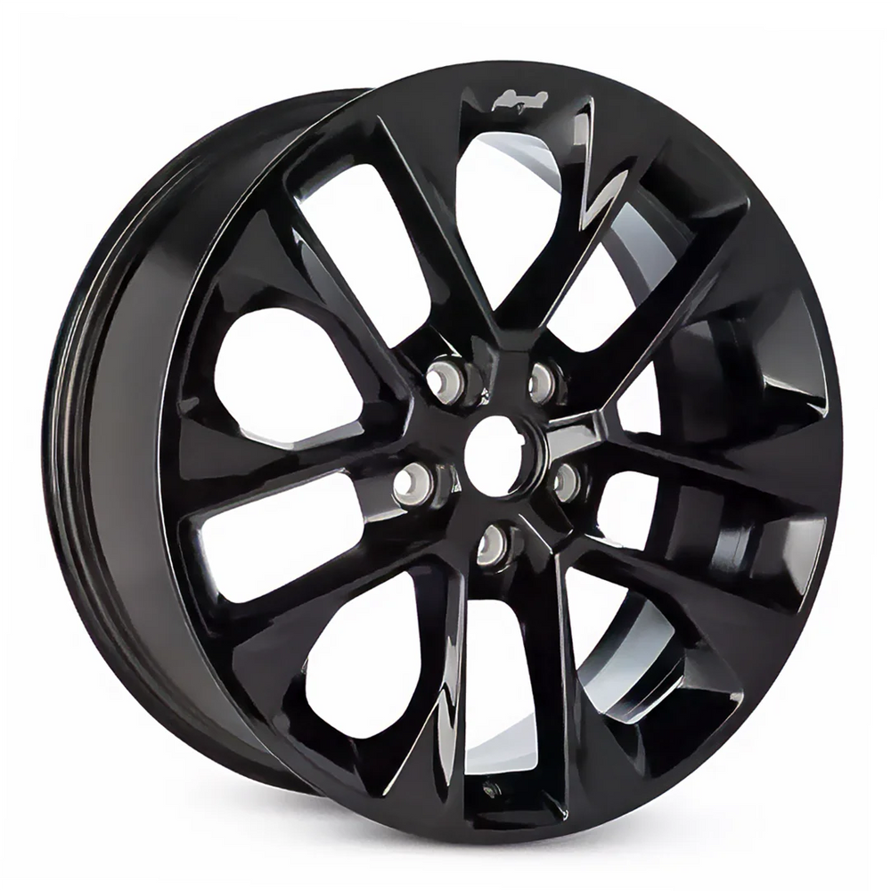 side view of a  20x8 inch Jeep Wrangler rim ALY09262U46 Black OEM wheels for sale 6YZ48TRMAA