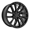 Angle view of a 22x9 replacement Black wheel for Chevy Trucks replica rim 9511087