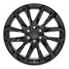 Front view of a 22x9 replacement Black wheel for Chevy Trucks replica rim 9511087