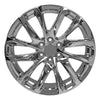 Front view of a 22x9 replacement Chrome wheels for Chevy Trucks replica rim 9511088