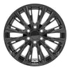 Front view of a 20x9 Gloss Black wheel replacement for Chevy Truck replica rim 9511015