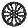 Front view of a 22x9 Satin Black wheel for Chevy Trucks replica rim replacement  9511018
