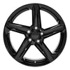 Front view of a 19x8.5 Black wheel replacement for Chevy Corvette replica rim 9511107