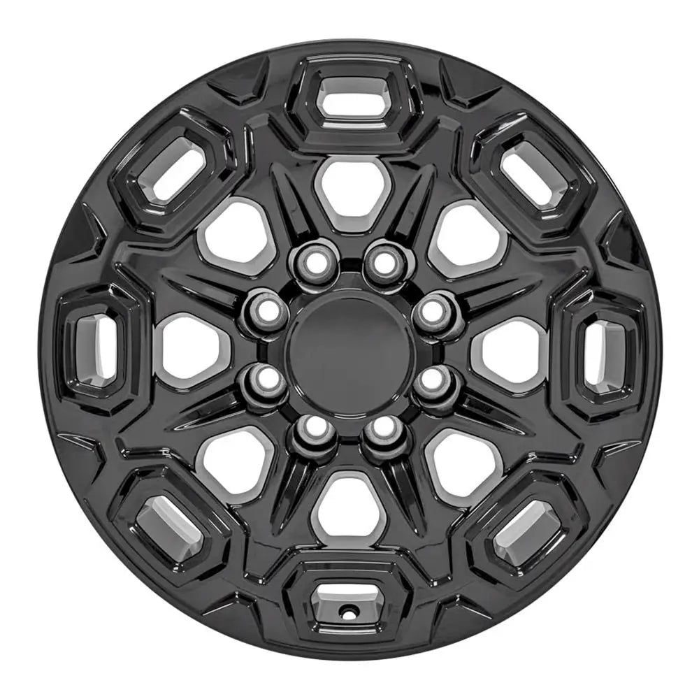 Front view of a 20x8.5 Gloss Black wheel replacement for Chevy Silverado 2500 3500 replica rim 9511096