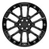 Front view of a 24x10 Black wheel replacement for Chevy Truck replica rim 9510991
