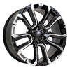 Angle view of a 24x10 Black Milled wheel replacement for Chevy Truck replica rim 9510998