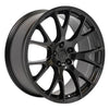 Angle view of a 22x9 Black wheel replacement for Chrysler 300 replica rim 9511052