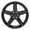 Front view of a 22x9.5 Gloss Black wheel replacement for Ram 1500 replica rim 9511012