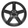 Front view of a 22x9.5 Satin Black wheel replacement for Ram 1500 replica rim 9511013
