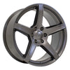 Front view of a 22x9.5 Satin Gunmetal wheel replacement for Ram 1500 replica rim 9511014