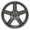 Front view of a 22x9.5 Satin Gunmetal wheel replacement for Ram 1500 replica rim 9511014