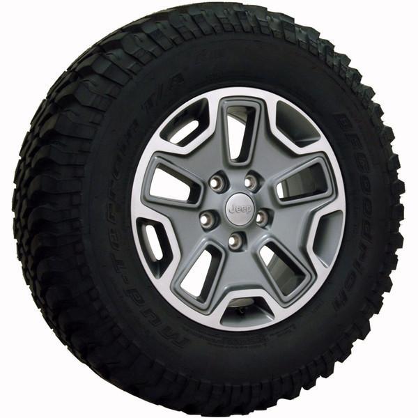 17" Machined Gunmetal wheel replacement for Jeep Wrangler 2007-2017. Replica Rim 9491984